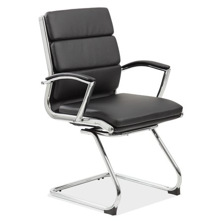 OFFICESOURCE Merak Collection Executive Guest Sled Base with Chrome Frame 1509VBK